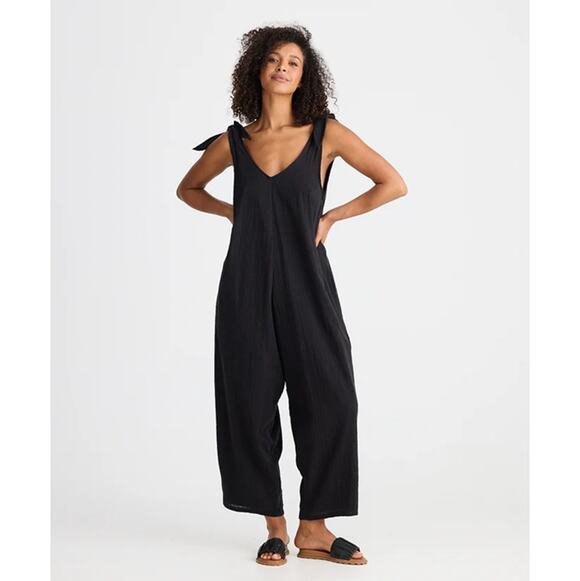 Whiteroom + Cactus Pants - Whiteroom + Cactus Sardinia Sleeveless Tie Shoulder Strap Jumpsuit Black M NWT